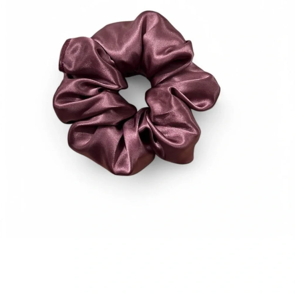 Satin Handmade Scrunchies Set - Rose, Plum, and Champagne Size L
